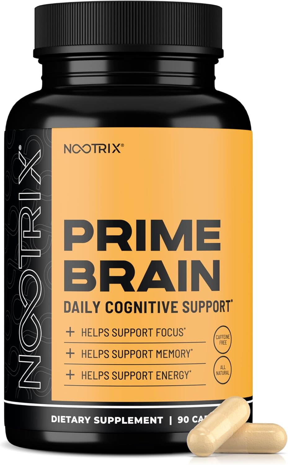 Nootrix Prime Brain Nootropic Supplement | Supports Memory, Mental Focus, Cognitive Health & Energy | Promotes Healthy Mood & Brain Function | Ginkgo Biloba, Lion's Mane & L Theanine | 90 Capsules
