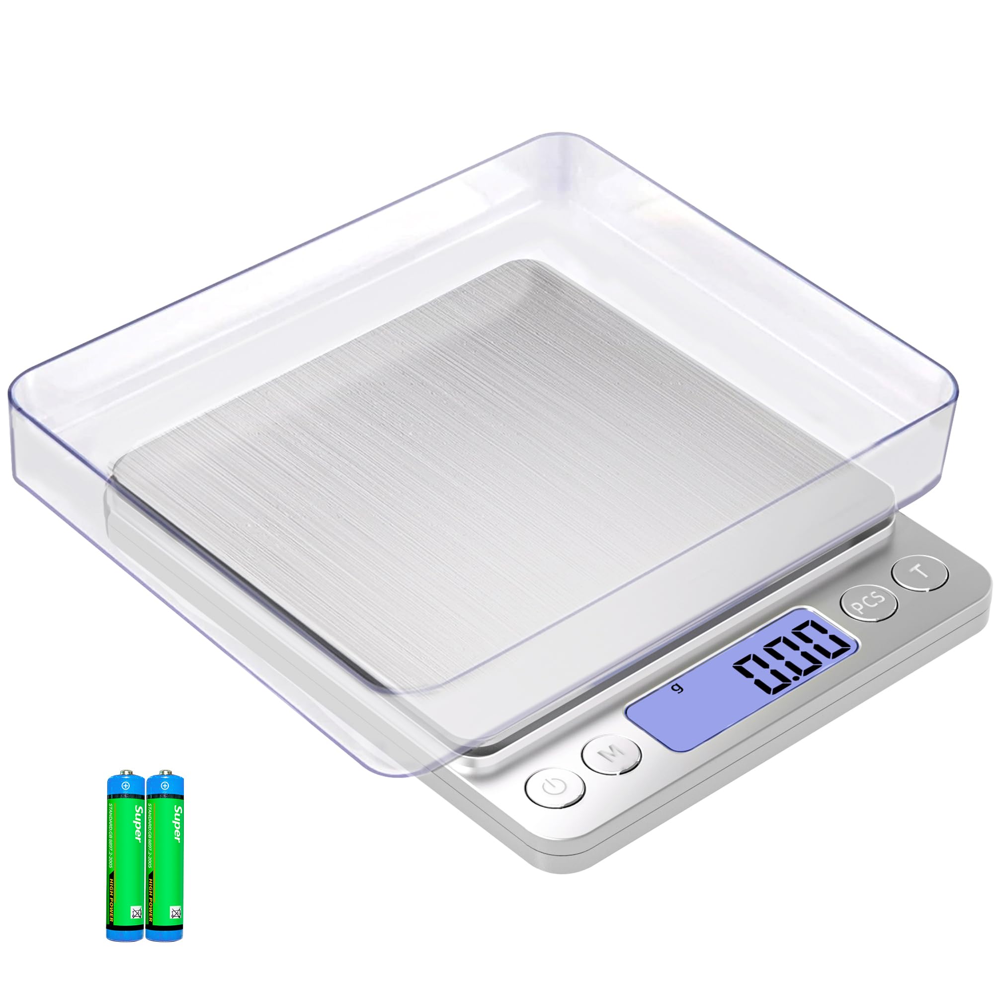 MEIYA Gram Scale Small Digital Food Scale, 0.01Gram/0.001Ounce Accurate Weight 500g, Kitchen Scale for Jewelry/Baking/Soap, 9 Units, Tare Function, LCD Display, Including Battery and