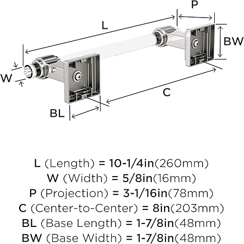 Vista 19 de Amerock BH36062CG10 - Toallero de mano Glacio de 5-7/16 pulgadas de longitud para pared de baño y cocina pequeña, accesorios de baño Transparente