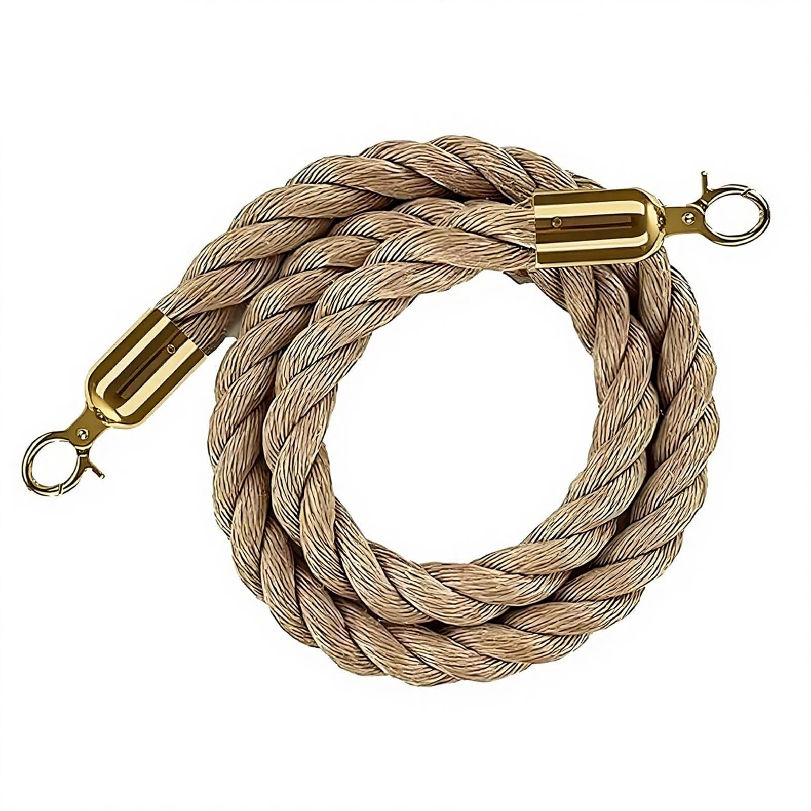 Barrera de seguridad de cáñamo chapada en oro, perfecta para control de multitudes, entradas de eventos, bodas, cines, hoteles y fiestas, elegante y versátil