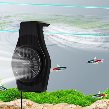 UPETTOOLS Aquarium Cooling Fan - Speed Adjustable Aquarium Chiller, Quiet Aquarium Cooler with Wide Angle Wind, Suitable for 3-7Gallon Fish Tank Ideal for Shrimp, Coral & Tropical Fish