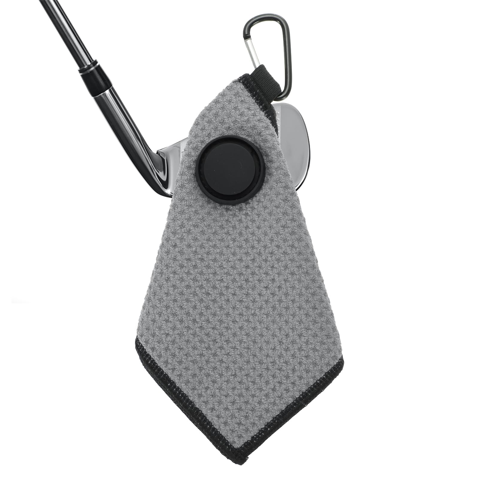 PATIKIL 6"x6" Magnetic Golf Towel with Wire Cleaning Cloth, Microfiber Waffle Pattern Towels with Magnet and Clip for Golf Carts Clubs Golfing Gear, Grey/Black
