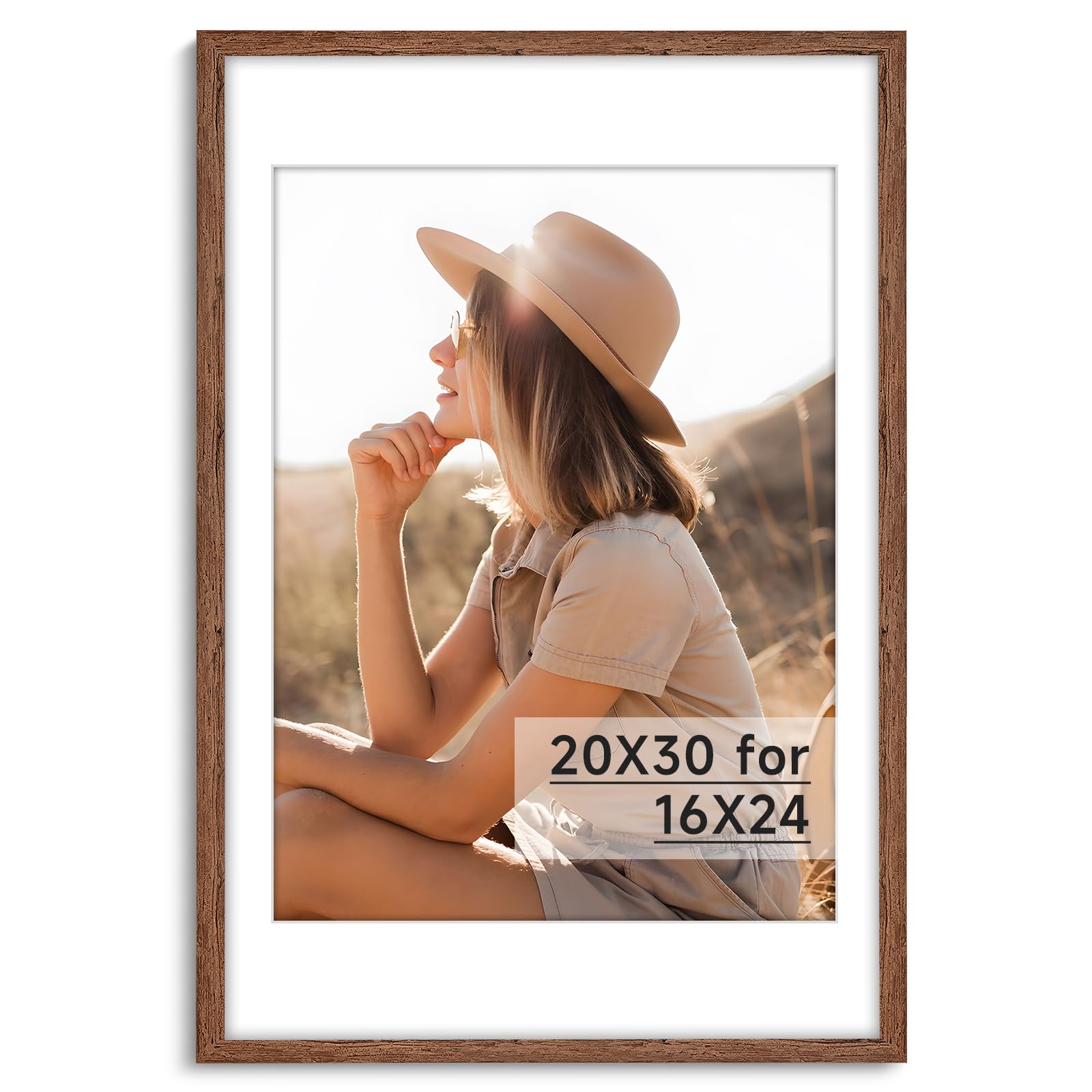 Amazon.com - HLiWEGNS Light Walnut 20x30 Frame - Single Frame