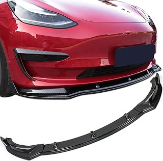 Fit Tesla Model Y Front Bumper Lip Kit 2017-2023 2024 Glossy Carbon Fiber