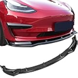 Fit Tesla Model Y Front Bumper Lip Kit Front Spoiler Wing Glossy Carbon Fiber Splitter Trim Model Y Accessories 2017-2023 2024