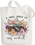 ANATTASOUL Canvas Tote Bag for Women, 15.74"*14.96" Durable Cloth Shoulder Bags with Zip Pockets for Shopping,Vacation,Gym