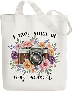 ANATTASOUL Canvas Tote Bag for Women, 15.74"*14.96" Durable Cloth Shoulder Bags with Zip Pockets for Shopping,Vacation,Gym