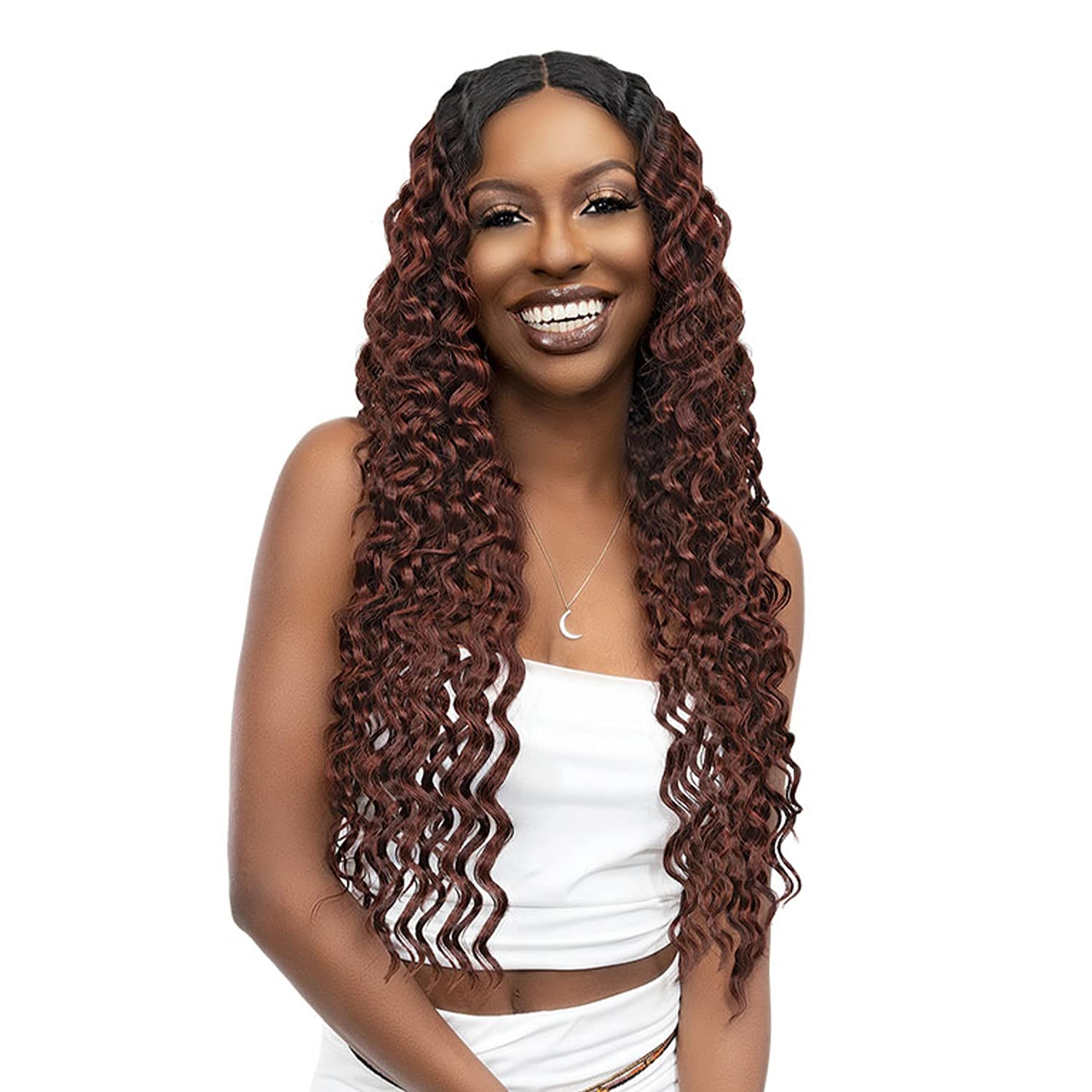Janet Collection Melt Extended Part Lace Front Wig - ADDY (DR2/CINNAMON SWIRL)
