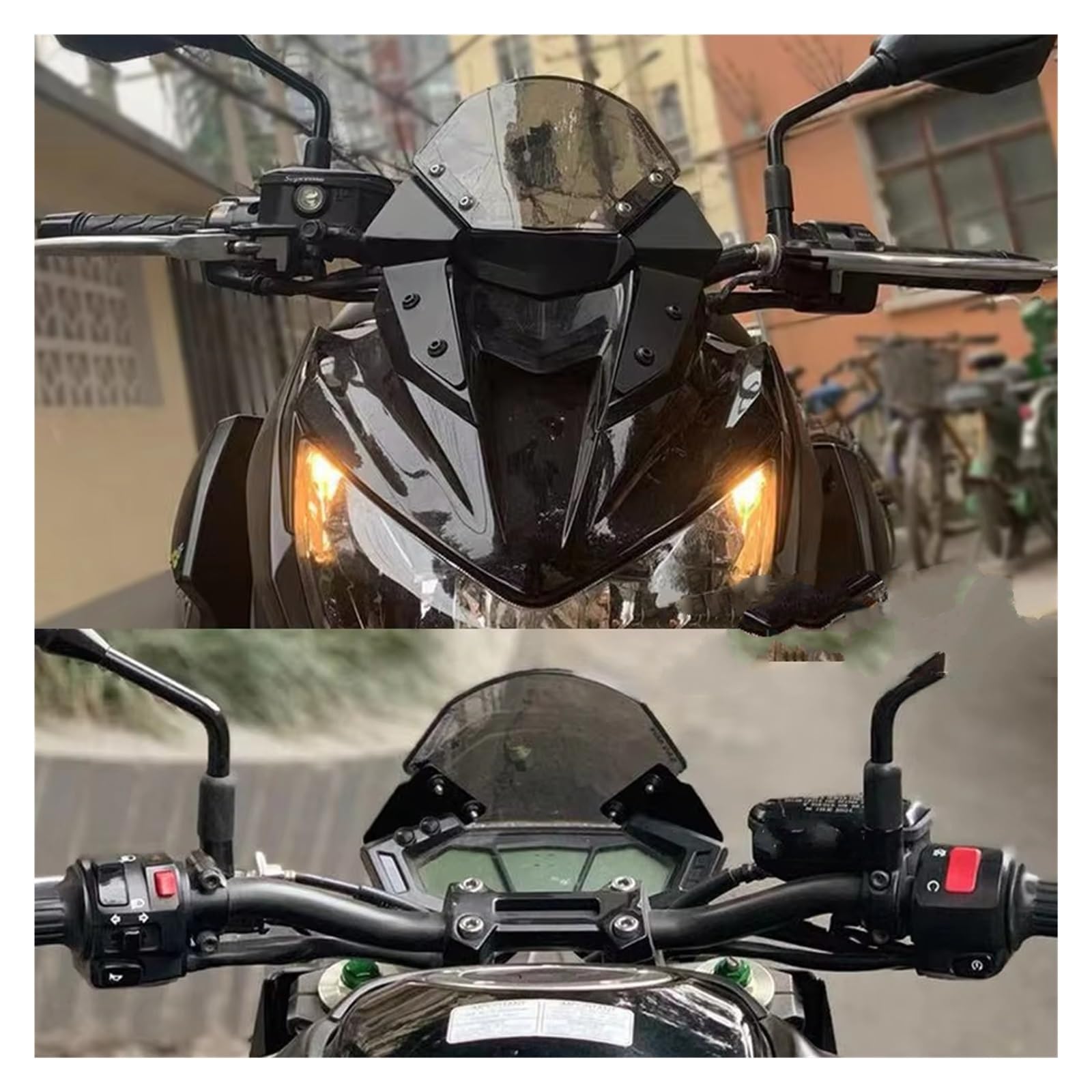para Kawasaki para Z800 2013-2016 Parabrisas Accesorios para Motocicletas Deflectores Viento Pantalla Protector contra Parabrisas Pantalla para Moto