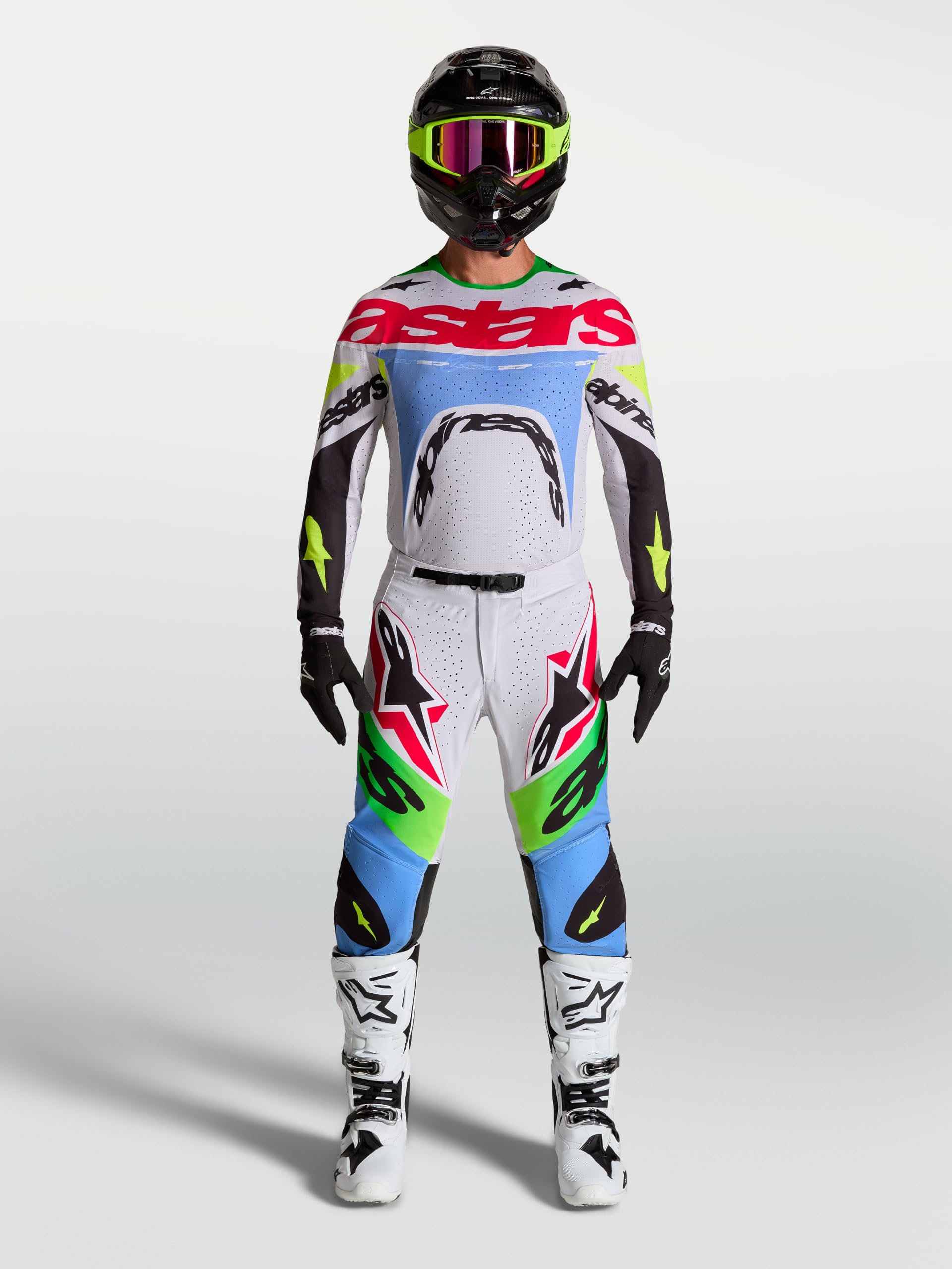 Alpinestars Supertech Dyna Maglia Motocross, viola/nero/verde, S