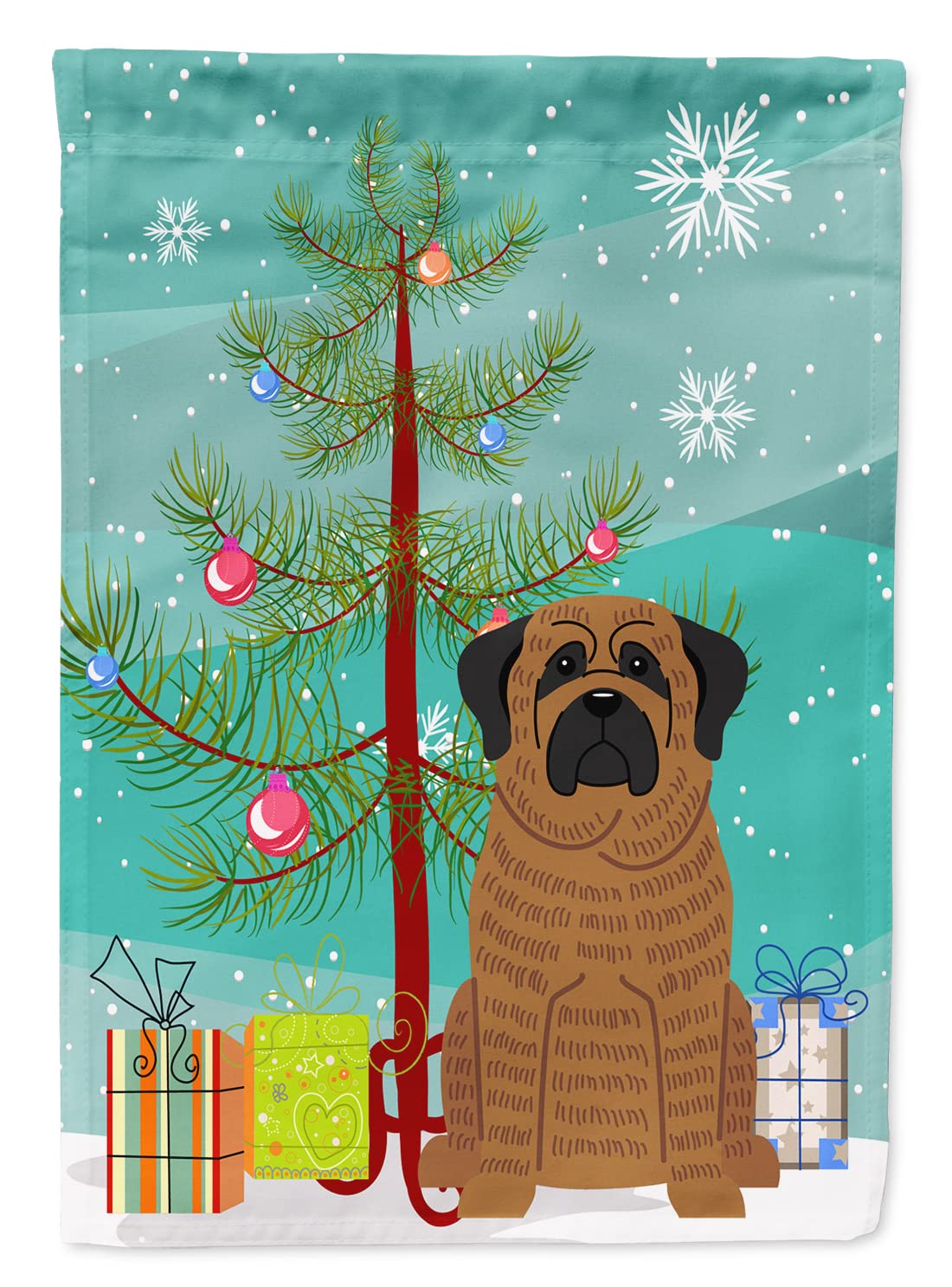 Drapeau de maison d'art Caroline's Treasures Noël Mastiff bringé en toile haut de gamme