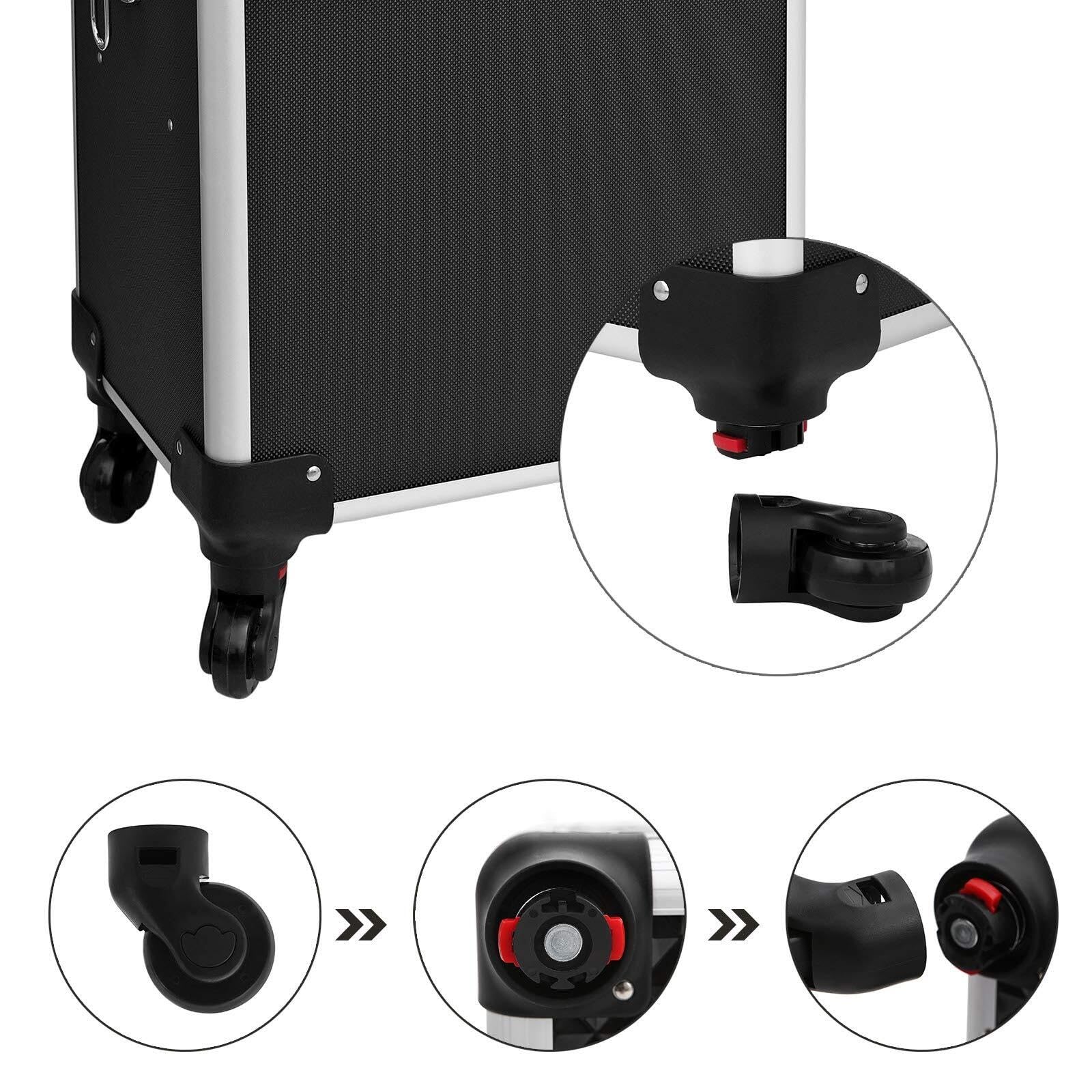 Mobiler Friseurwagen Professioneller Make-up-Koffer, Reise-Schönheitstrolley, Großer Kosmetiktrolley Für Friseure, Abschließbarer Roll-Make-up-Koffer Salon Ausstattung