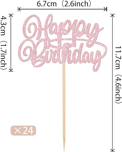 Miniatura 9 de 24 piezas de decoración para cupcakes con purpurina para celebración, cumpleaños, decoración para baby shower, niños, suministros de decoración de