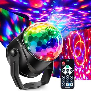 DERIKO DJ Disco Ball, Party Lights Sound Activated with Remote, Strobe Light for Home Room Dance Birthday Party Supplies, ...