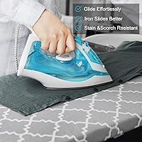 Vista 2 de Funda para tabla de planchar y almohadilla de tamaño estándar de 15 x 54 pulgadas, resistente a las quemaduras y las manchas con borde elástico