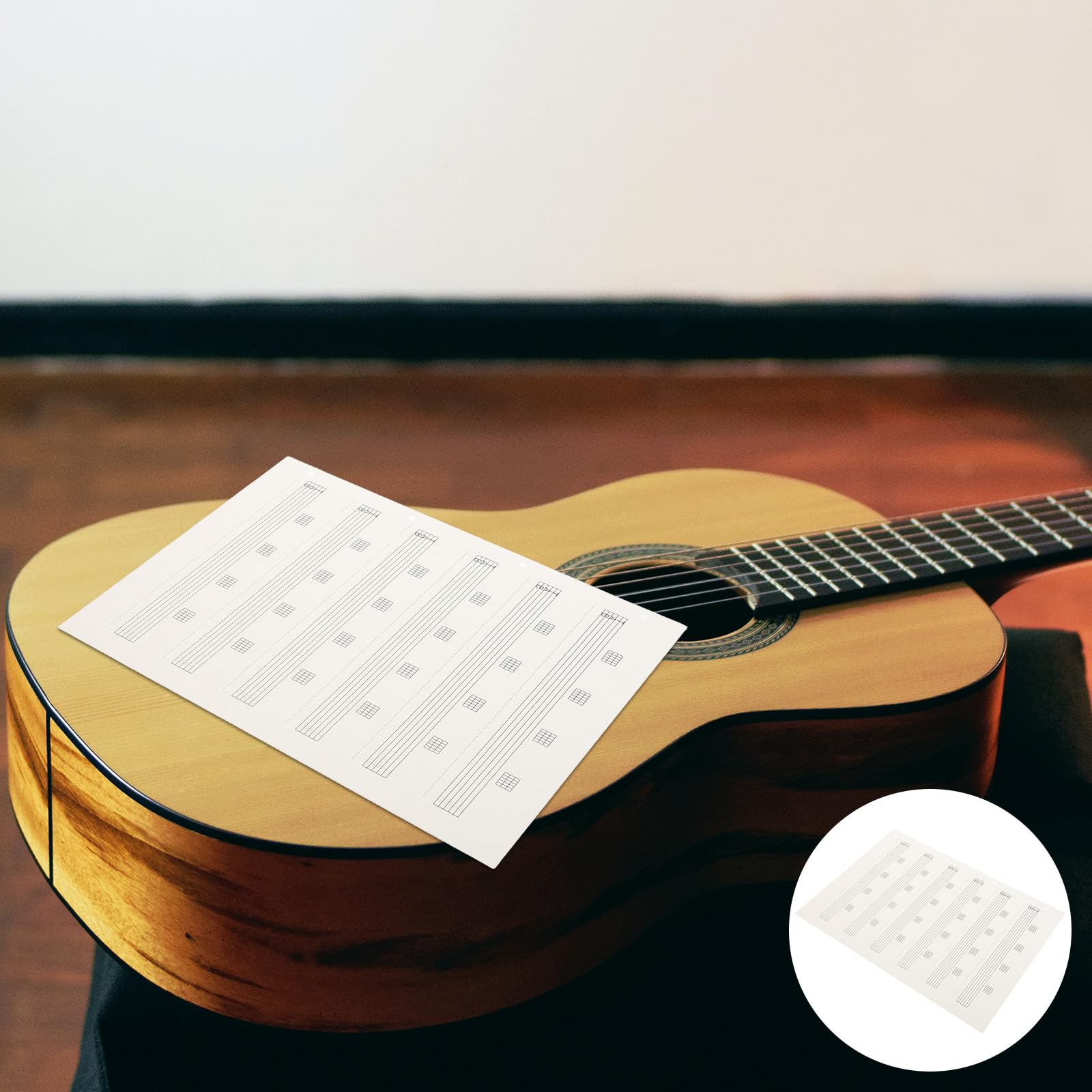 Papel de Composición para Guitarra 85 Hojas en Blanco, Diseño Elegante y Escritura, Adecuado para Práctica en Casa y Actuaciones
