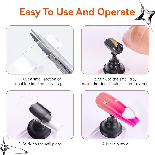 Miniatura 41 de Makartt Soporte de uñas para uñas a presión, práctica de pintura artística, soporte magnético para pintar uñas, soporte para diseños de uñas Aurora