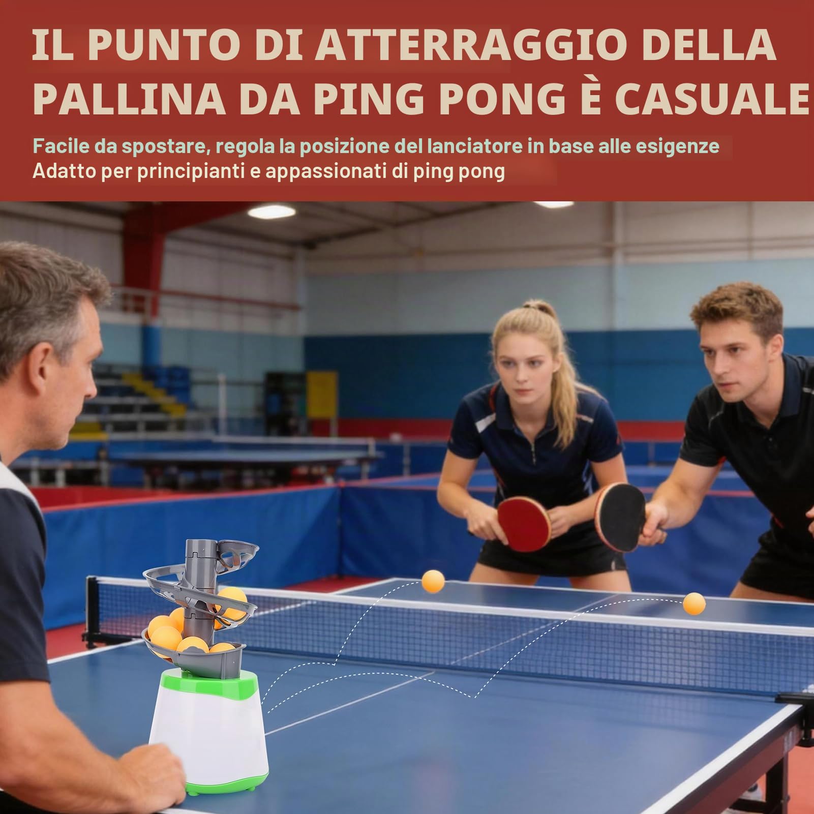 Robot automatico da ping pong, allenatore automatico di palline da ping pong, lanciatore automatico di palline da ping pong, dispositivo di allenamento per allenamento professionale e domestico