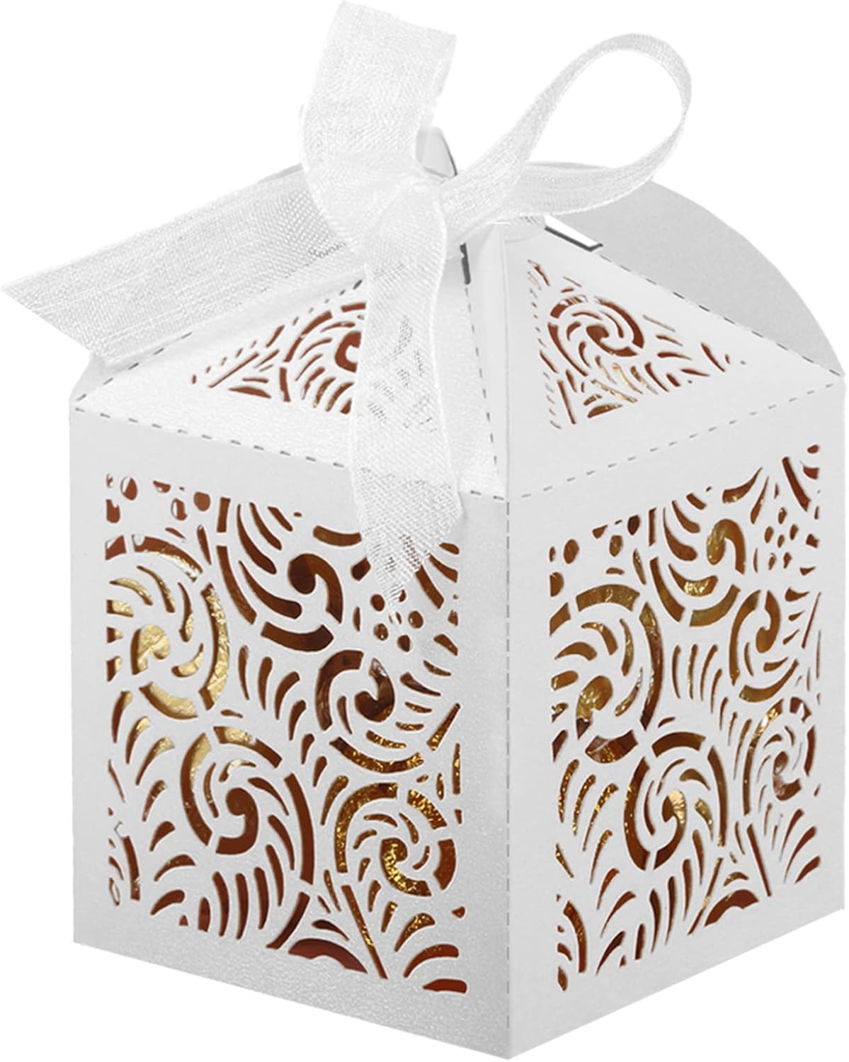 COTOPHER 100Pcs Laser Cut Favor Boxes, 2x2x3in Small Gift Box for Presents image 5