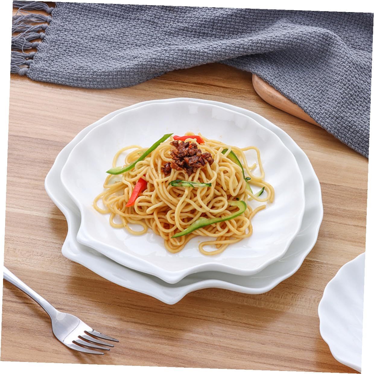 2 Pezzi Piatti da Portata in Ceramica Forma di Vassoio Decorativo Riutilizzabile per Cena per BBQ Torta Pasta Insalata Facile da Pulire e Conservare