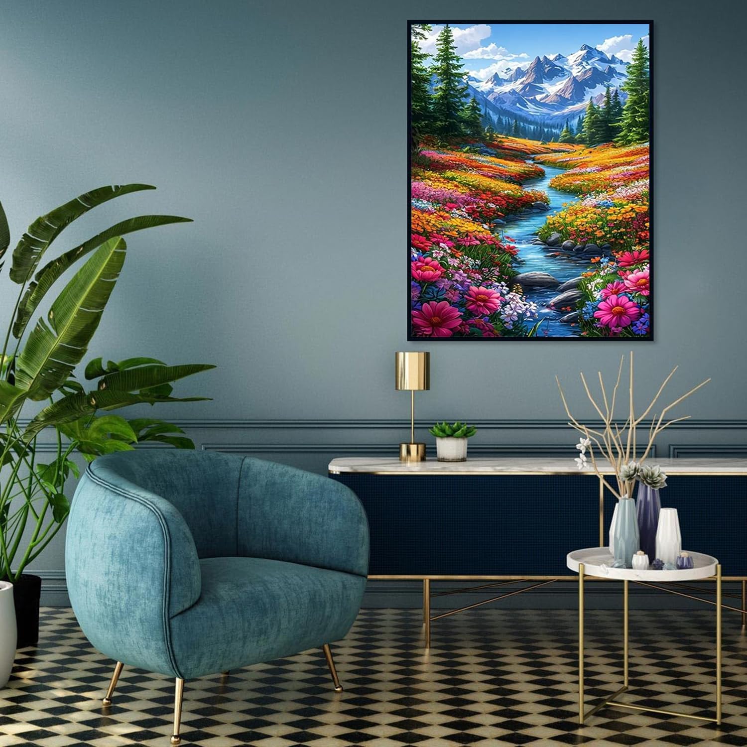 ARPADAMO Square Diamond Art Kits for Adults-Landscape Square Drill Diamond Painting,Square Diamond Art,DIY Flowers Gem Art Kits for Adults and Crafts for Gifts and Home Wall Decor 12x16inch