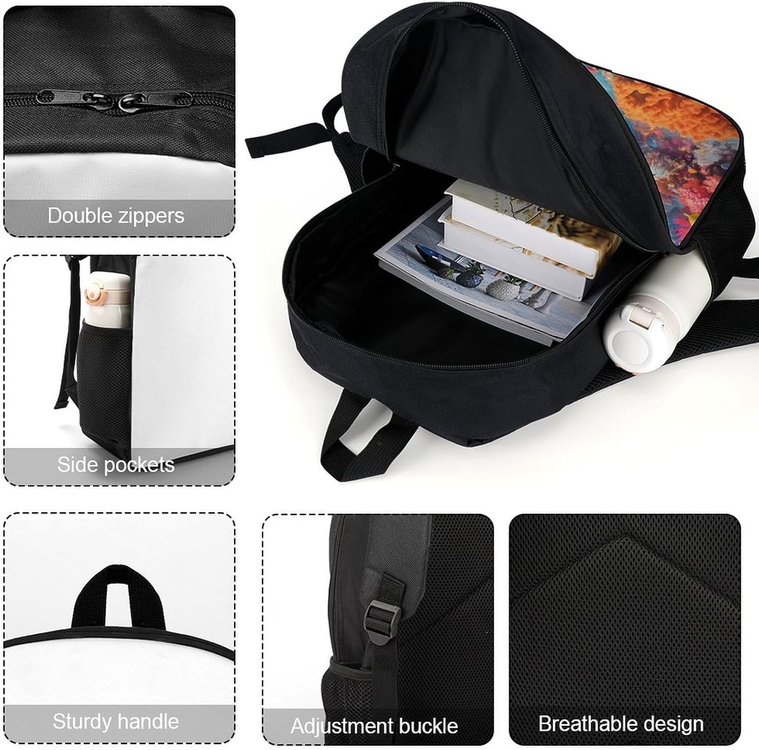 Ocean Dolphin Laptop Backpack for Men Women 17 Inch Shoulder Bag Travel Daypack