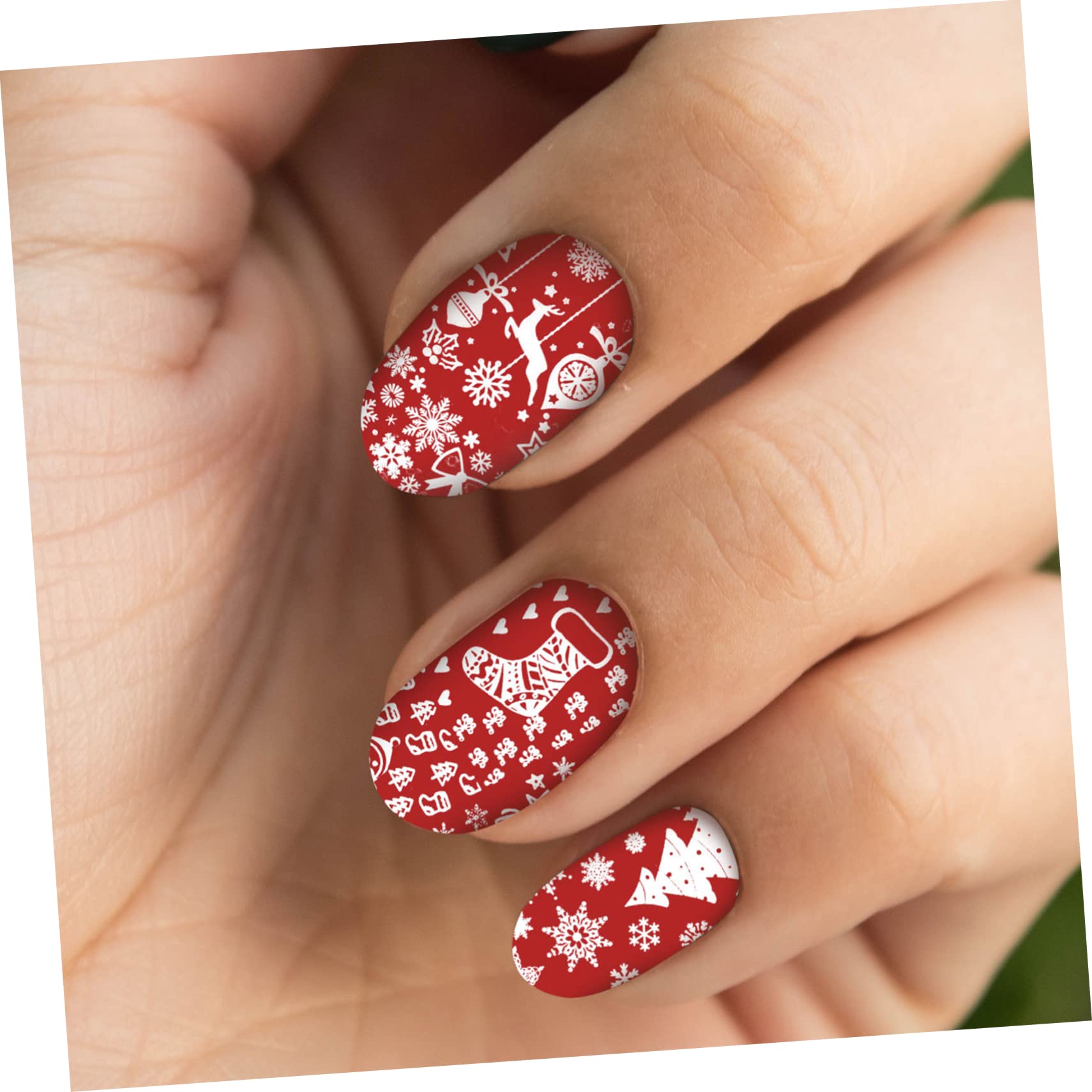 minkissy 30 Piezas Plantilla De Sello De Navidad Estampado De Uñas Navideño Placas Navideñas Para Estampar Uñas Placa De Arte De Uñas De Reno Plantillas De Uñas Clavo Estampilla Acero