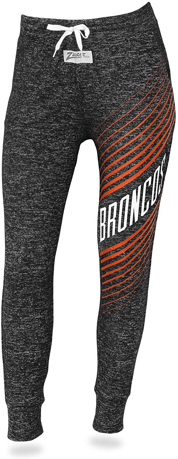 Zubaz NFL Women's Dark Heather Grey Joggers, Denver Broncos, X-Small