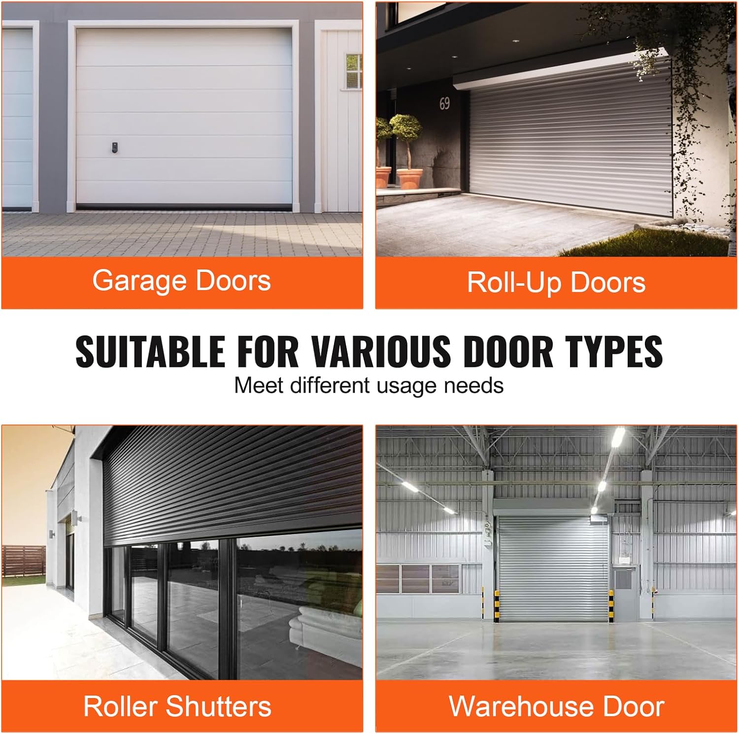 VEVOR Garage Door Seals Bottom Rubber, U Shape +O Ring Garage Door Weather Stripping, Universal Weatherproof Threshold Buffering Sealing Rubber, 5/16 inch T-Ends and 3 3/4 inch Width (20 Ft, Black)