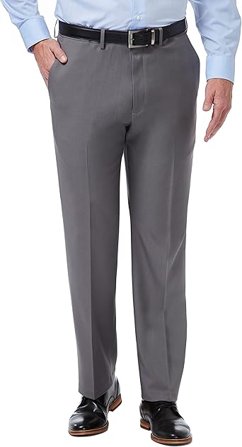 Haggar Mens Premium Comfort Classic Fit Flat Front Dress Pant