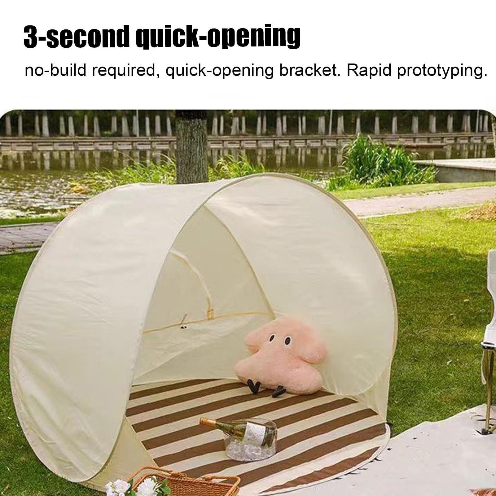Tienda de Playa con protección Solar Impermeable y Plegable | para playa para 3 personas, camping, senderismo, viajes, aire libre, verano, parque, familia