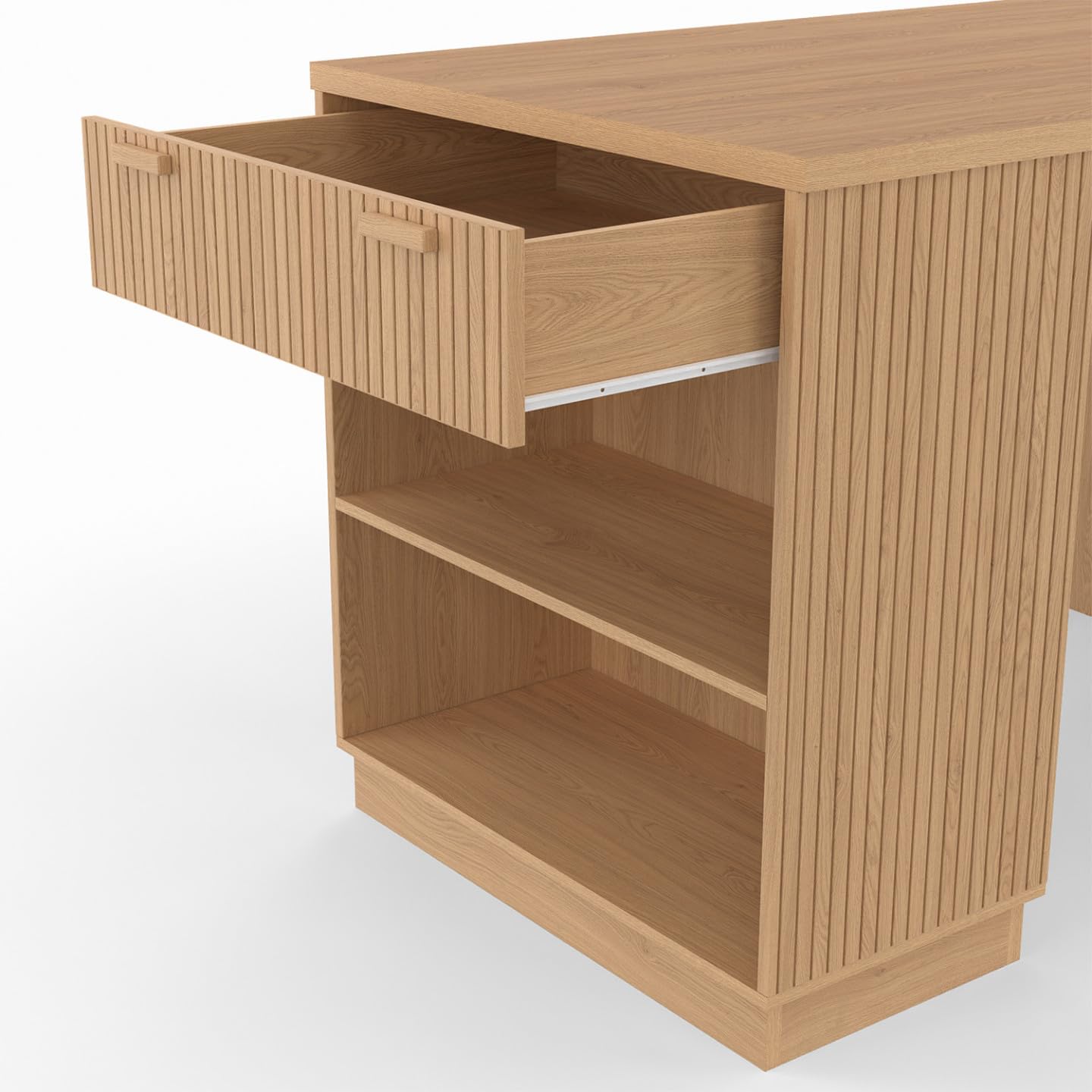 IDMarket - Ilot Central Mange-Debout 4 Personnes Juliette 130 cm Lattes tasseau Bois Coloris chêne