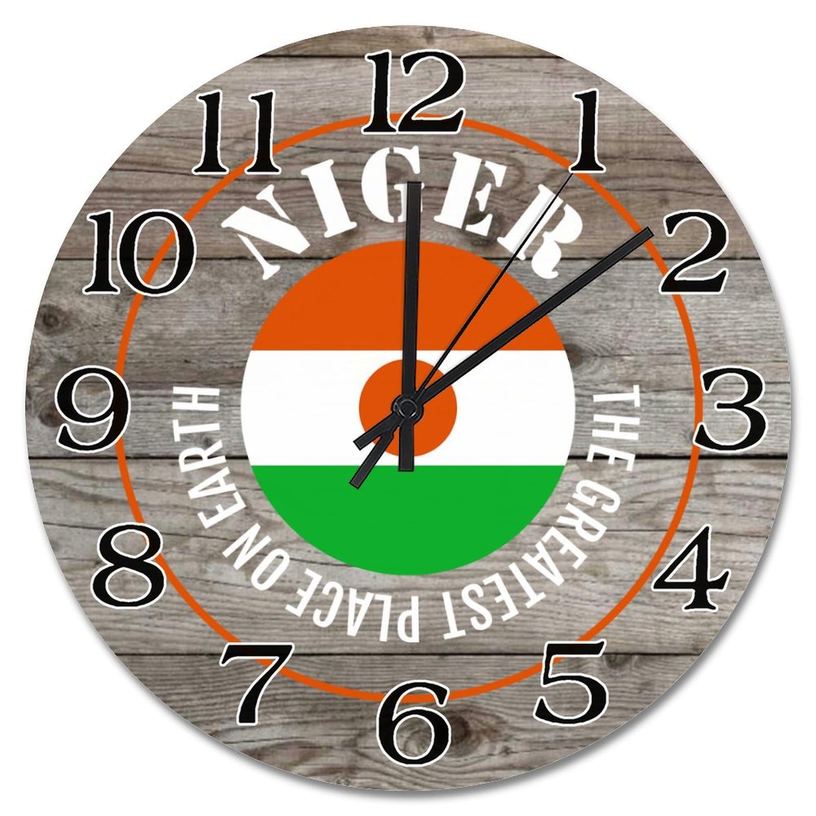 Horloge murale Niger ronde de 38 cm pour créer un salon rustique et apaisant