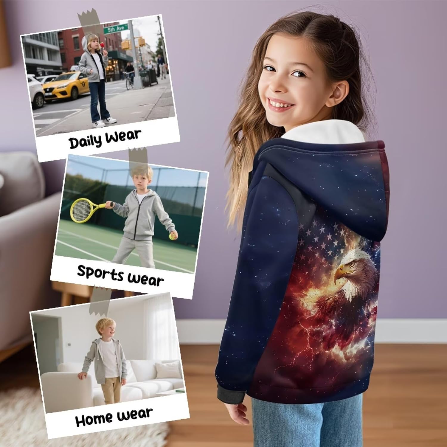 Bulopur Zip Up Sweatshirt for Boys Hoodie Trendy Long Sleeve Hoodie Sweater Soft Warm Thick Fuzzy Winter Coats