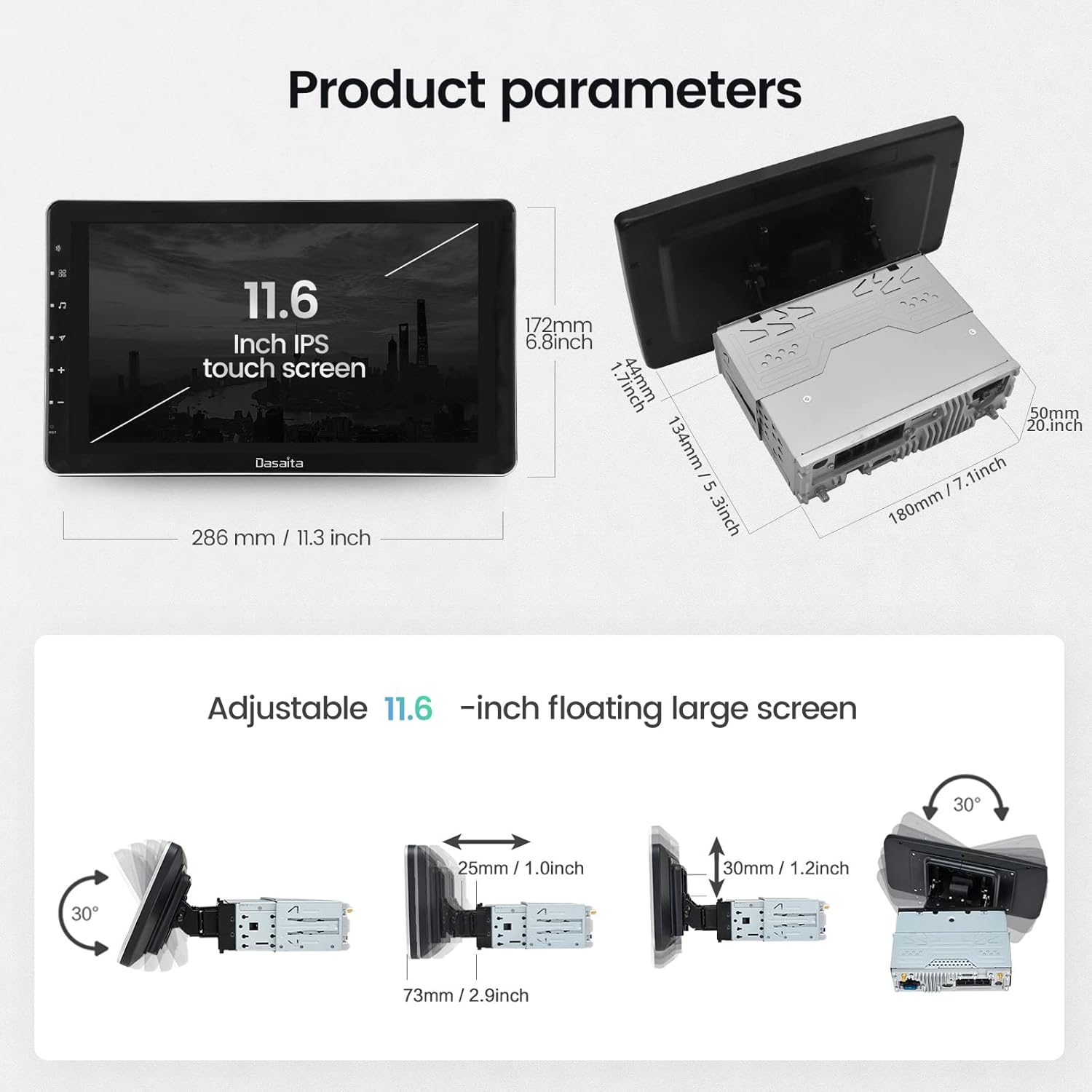 One-Day Sale: Up to 70% Off Dasaita with Scout 11.6”Single Din Car Stereo Touch Screen Carplay Android Auto GPS Navigation 4G RAM 64G ROM 1920x1080 IPS