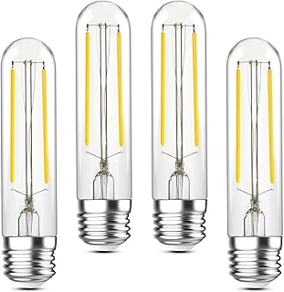 Grensk E26 T10 LED Tubular Light Bulbs 40Watt, 4000k Daylight Long Tube Light Bulb, 4.96inches T30 4W Type T Bulb, Dimmabl...