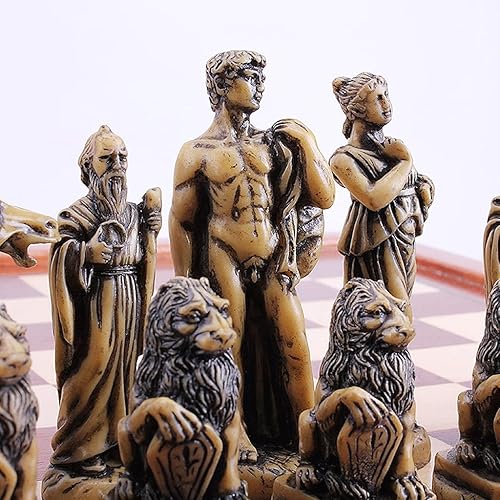 Miniatura 3 de Yushifa Juegos de ajedrez portátiles de madera de 165 x 165 pulgadas juego de mesa de ajedrez con 2 cajones de almacenamiento integrados hechas a