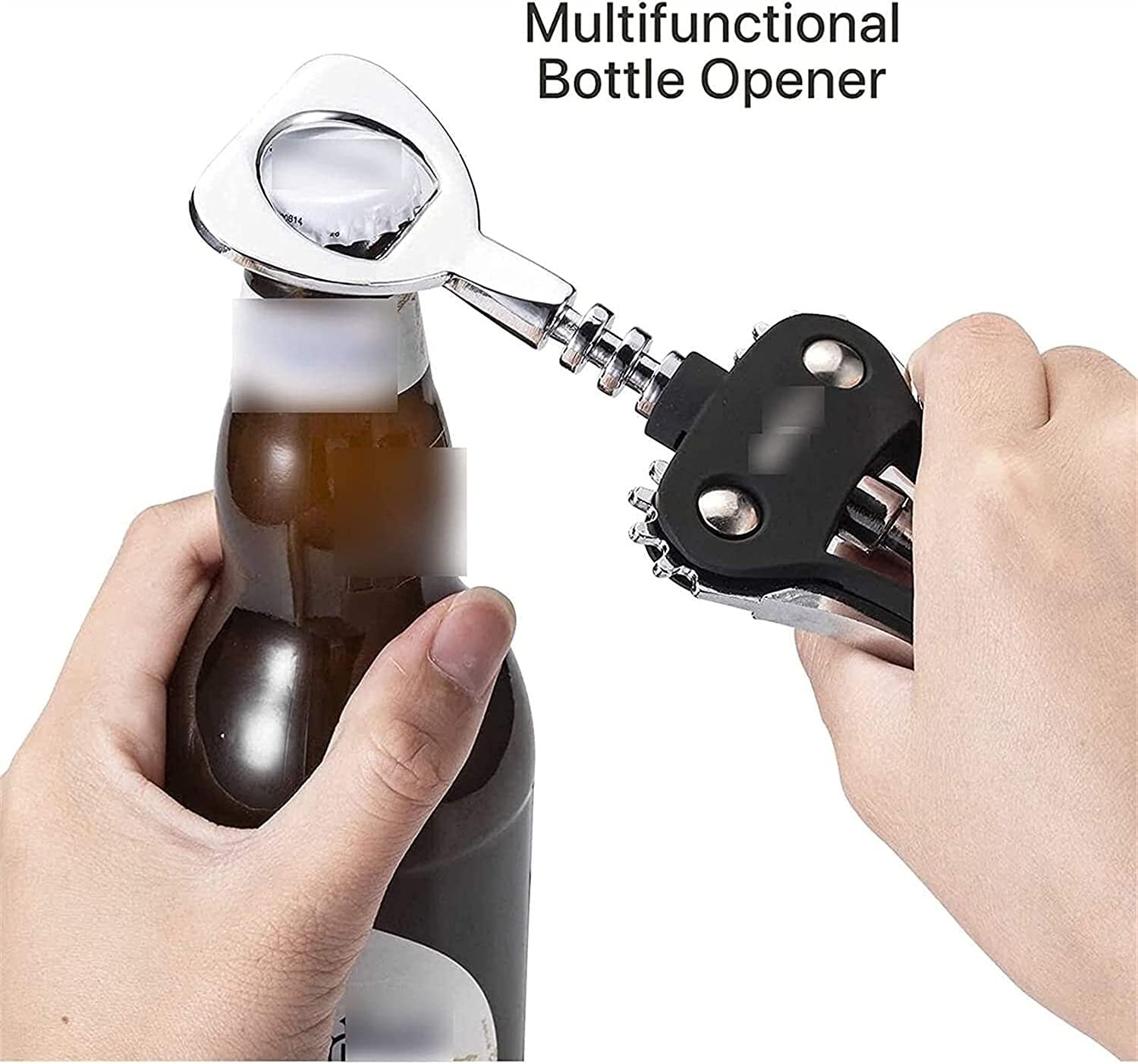 Cavatappi ad Ala per Vino Rosso Birra, Cavatappi Multifunzionale for Vino e Birra Pictetw Alloy