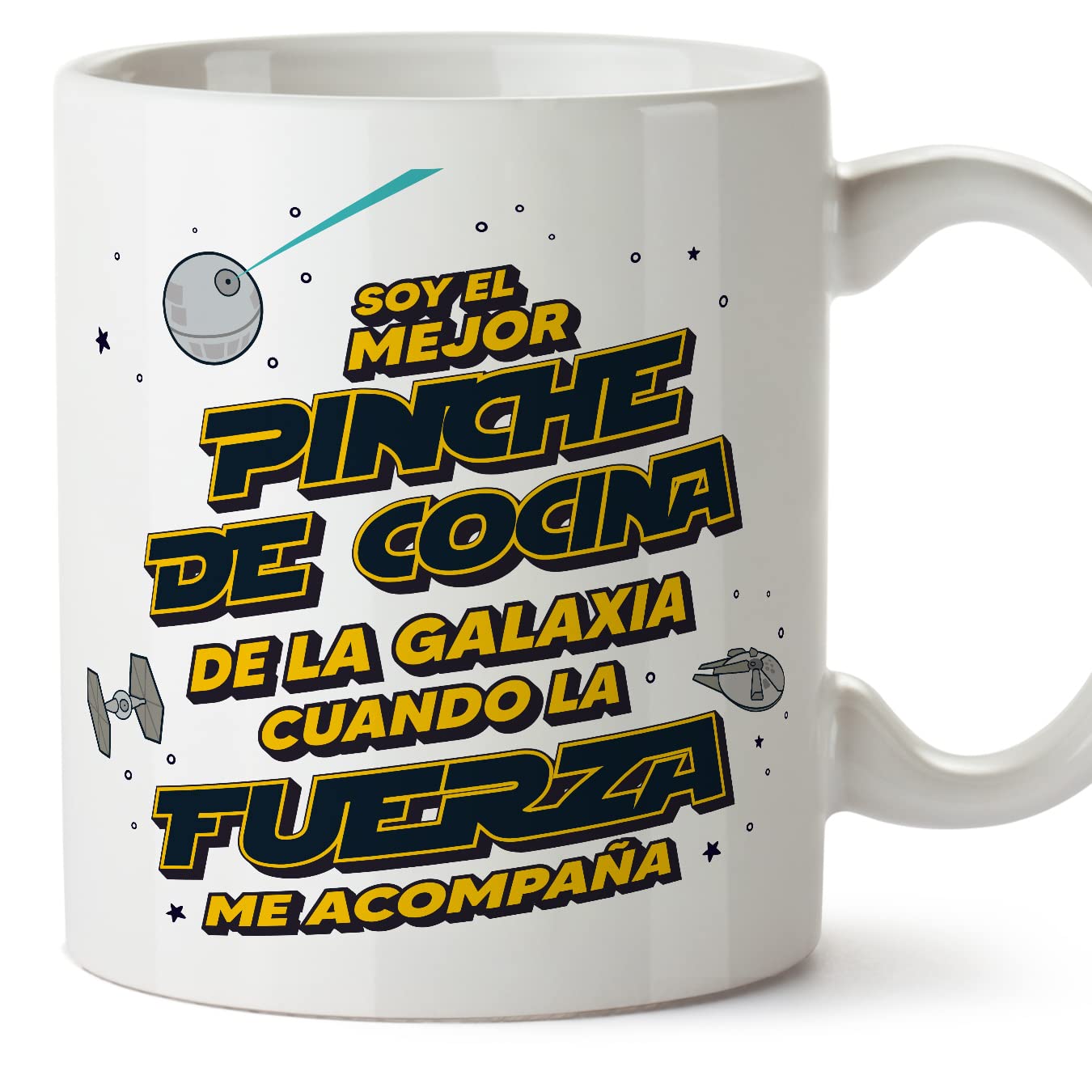 MUGFFINS Tazas para JEFE hombre - En Español - Mejor de la Galaxia Cuando Fuerza me Acompaña - 11 oz / 330 ml - Regalo original y divertido — view 284