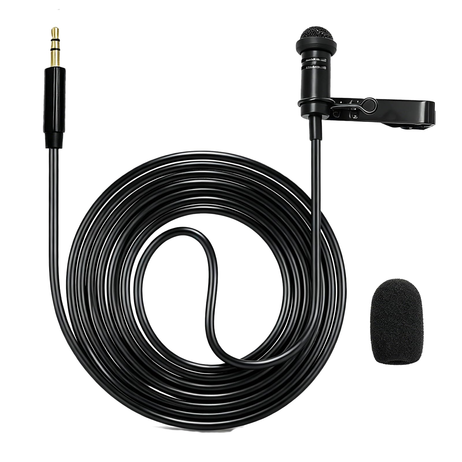 3,5 mm Lavalier Mikrofon Kompatibel mit DJI kabellos Mic Transmitters für Rode kabellos GO II 2 Omnidirektionale Kondensator Lapel Mic für Lectures Live Streaming YouTube,5ft Schwarz