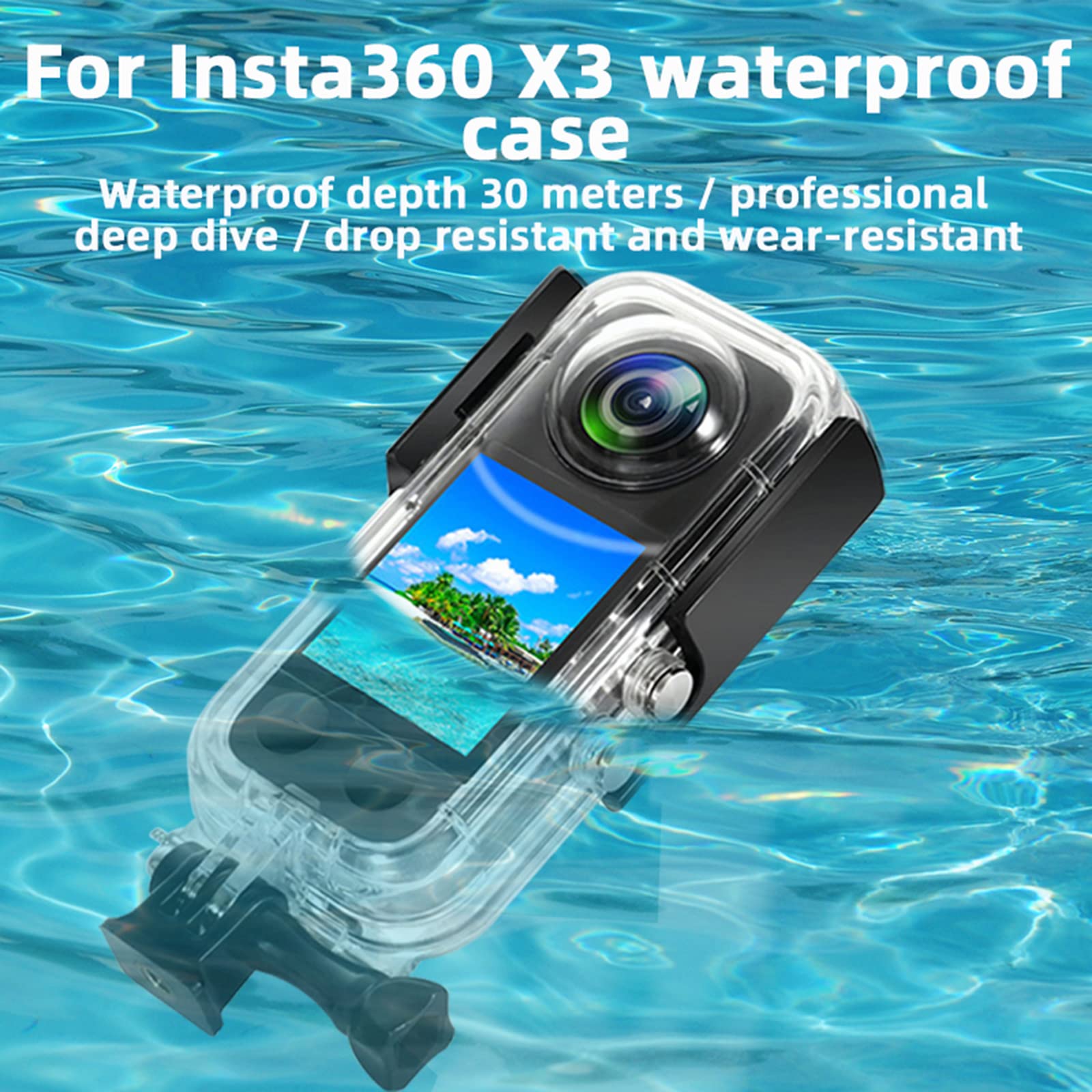 Carcasa de buceo para cámara de acción, funda impermeable para buceo, esnórquel, natación, carcasa de 360 grados para esnórquel y natación