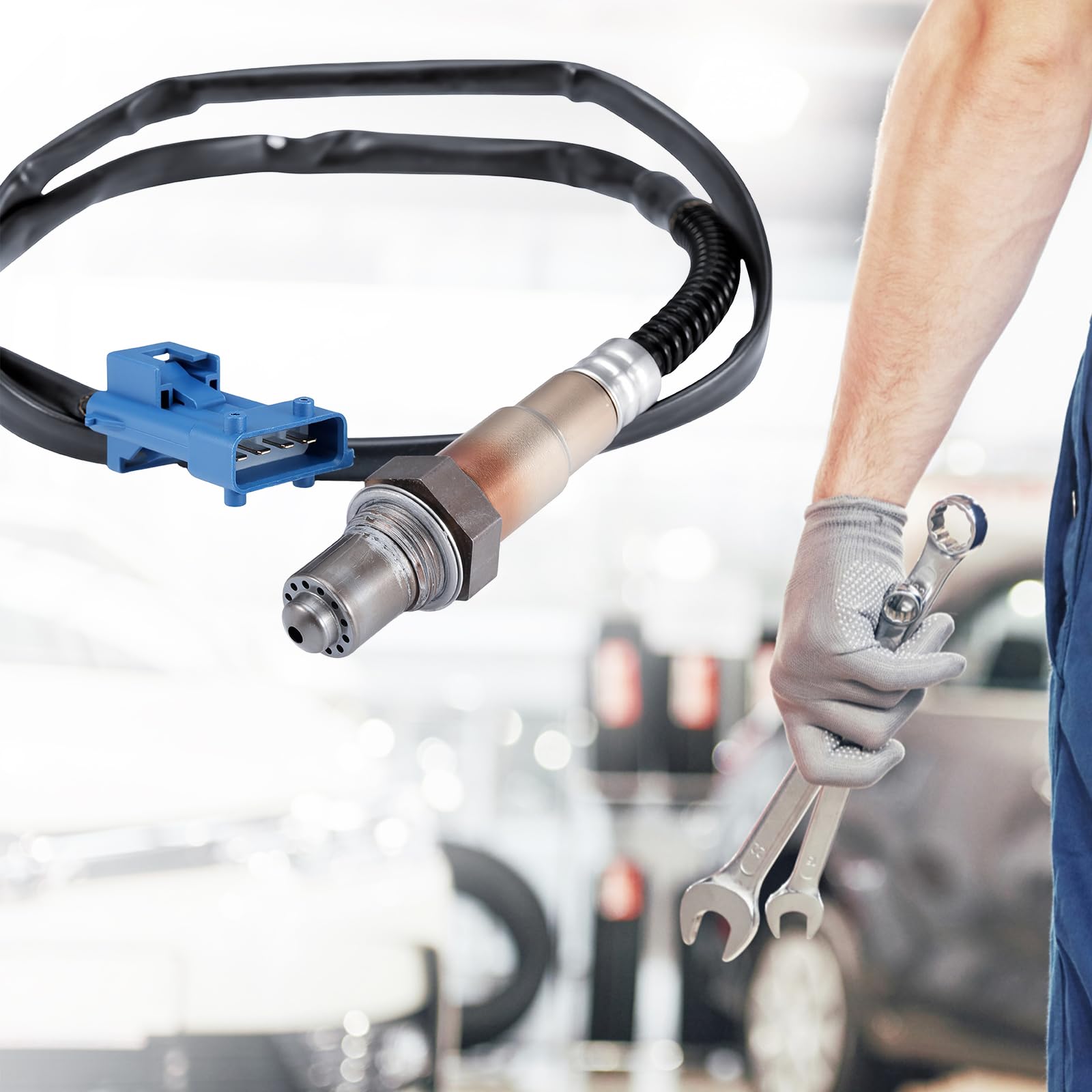 Capteur d'Oxygène Arrière - Compatible avec Citroën, Peugeot et Fiat Qubo 1.4L - OEM Références 9636876580, 96368765, 9636968380