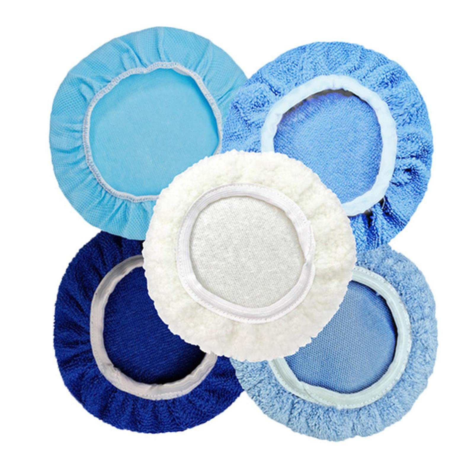 5 x Auto-Exzenterschleifer-Polierpads aus Mikrofaser zum Wachsen und Versiegeln von Glasuren, 7–8 Zoll, 7–8 Zoll (5er-Set (7 8 Zoll))