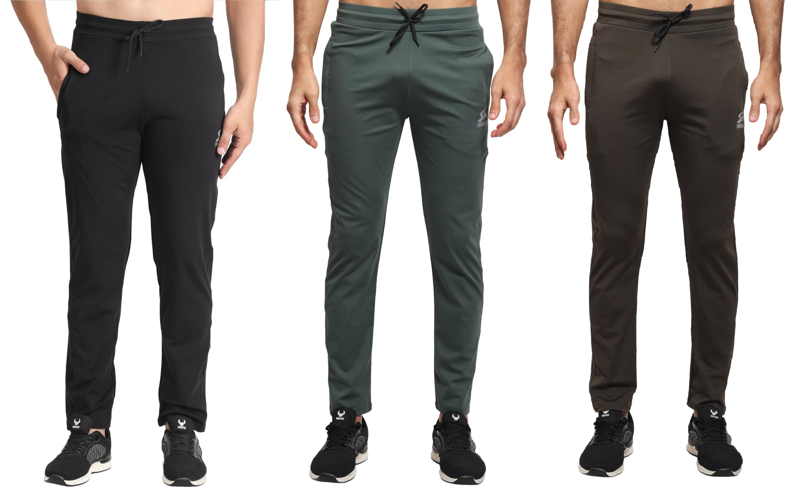 Lycra Track Pants Regular Fit Two Side Pocket One Side Zip Combo Pack 3-image-13