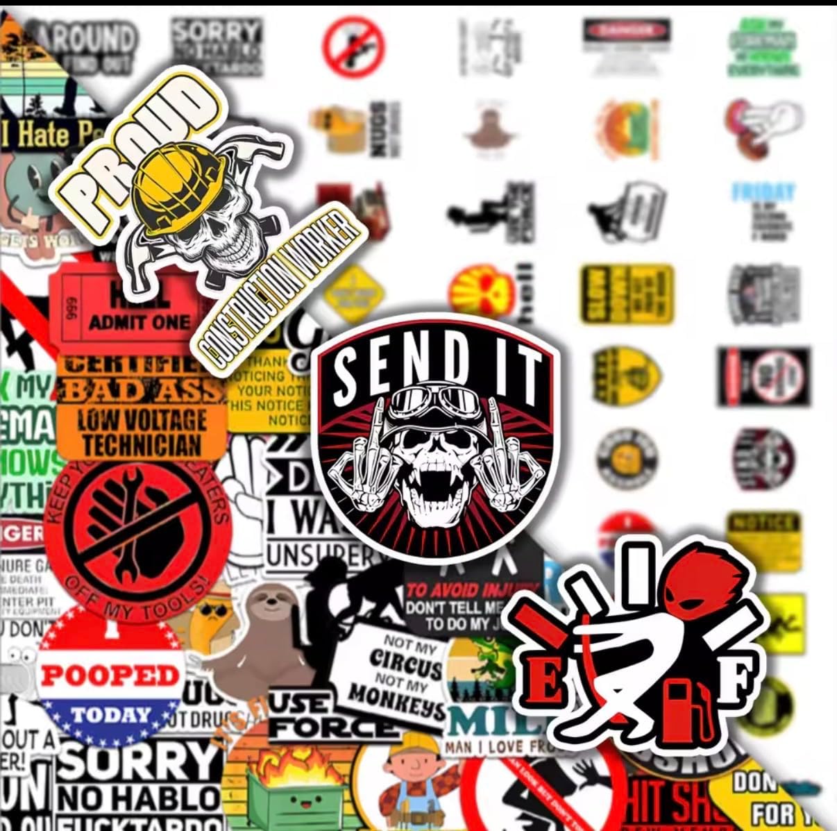 50 Pack of Stickers for Hard Hats – Durable, Fun, and Eye-Catching Safety Decor