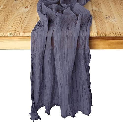 Miniatura 33 de Koyal Wholesale Camino de mesa de estopilla para decoración de boda, tela de gasa de tela transparente para granja rústica, fiesta bohemia nupcial,