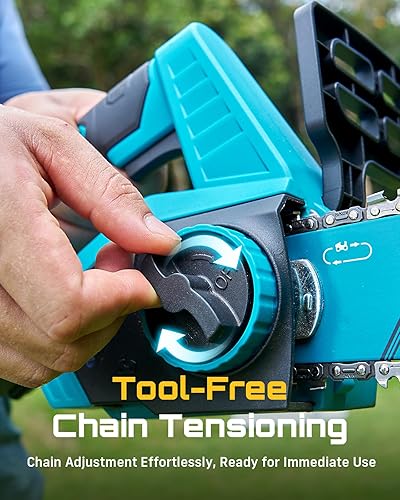 Miniatura 36 de Seesii Mini motosierra, mini motosierra de 6 pulgadas, inalámbrica, de mano con batería, para cortar árboles, cortar madera, regalos para padre, Azul