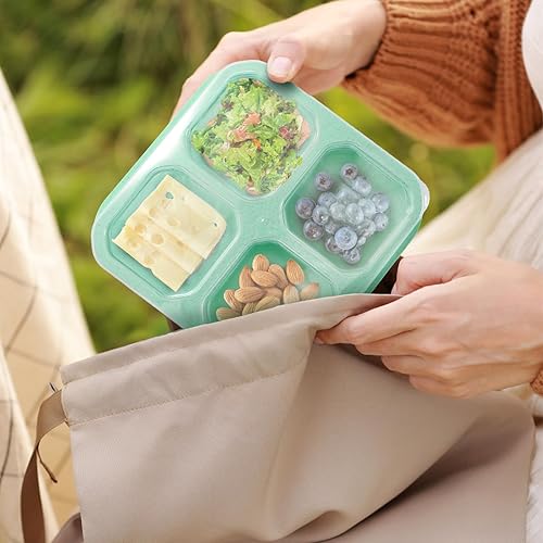 Miniatura 7 de Paquete de 8 recipientes Bento para aperitivos, lonchera reutilizable con tapas para niños, recipientes de almuerzo de preparación de comidas, 4