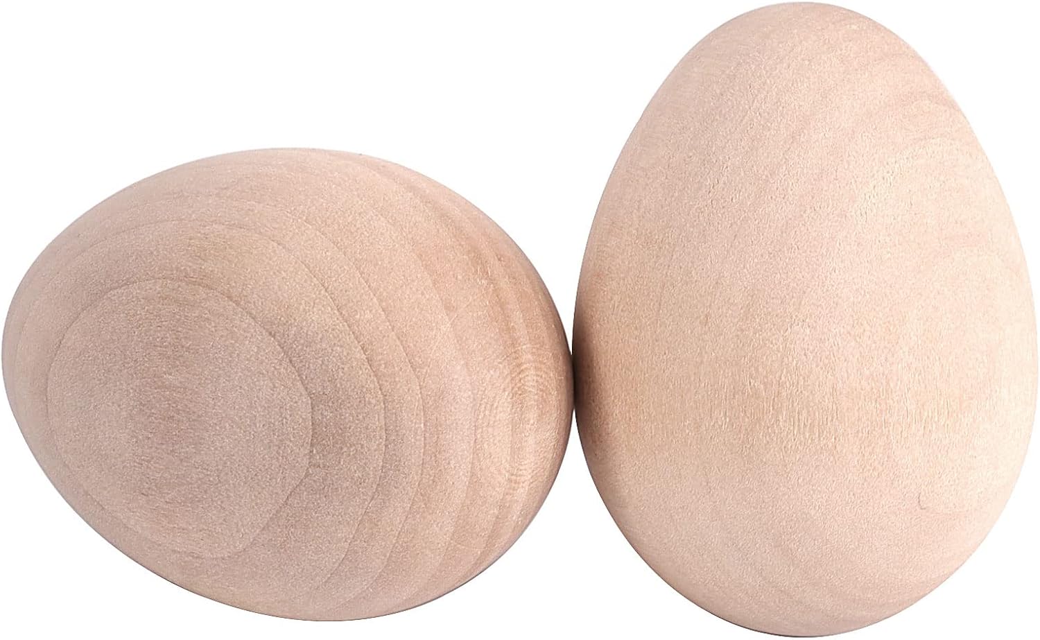 ZOENHOU 40 PCS 2.4 x 1.8 Inch Unfinished Wooden Easter Eggs to Paint, Quality Natural Wood Craft Eggs for Decorating