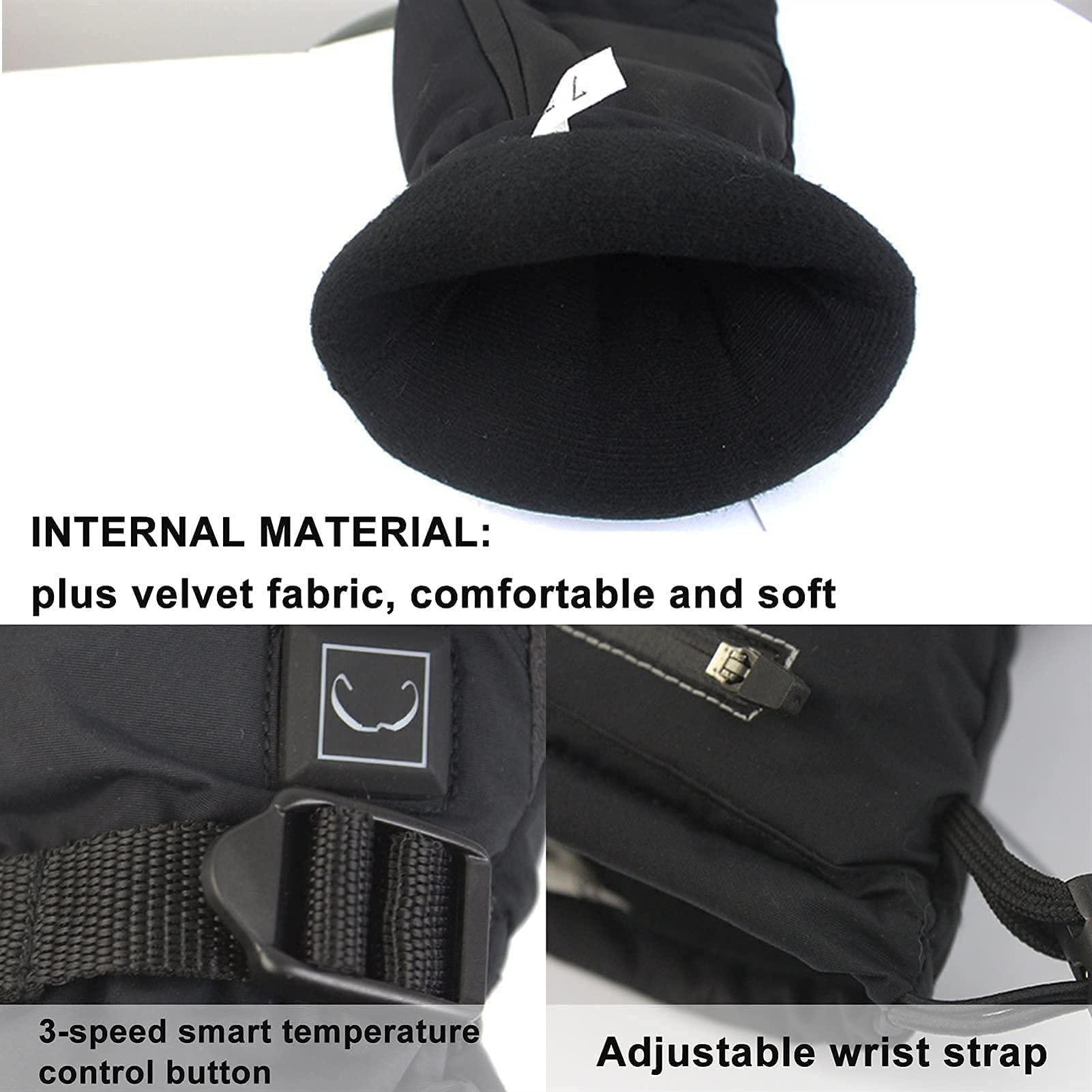 Guantes térmicos Recargables de 3600 mAh, Guantes térmicos de Invierno al Aire Libre para Hombres y Mujeres, Impermeables a Prueba de Viento, para Calentadores de Manos, Unisex, TR